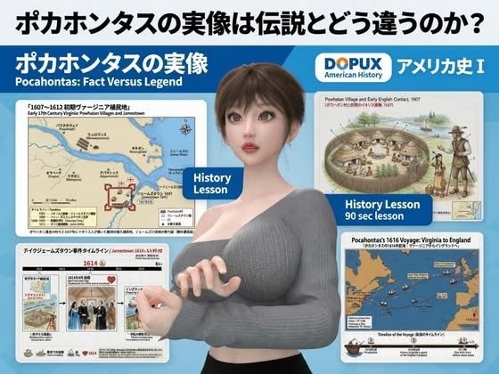 パンチラガチャ★西陣郁奈（にしじんかな）強豪予備校『DOPUX（ドピュックス）』で大学受験生向け講座（世界史）を教える名物講師！（Vol.028:ポカホンタスの実像は伝説とどう違うのか？）