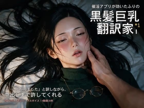 催淫アプリが効いたふりの黒髪巨乳翻訳家〜「……かかりました」と訳しながら、中出しまで許してくれる〜