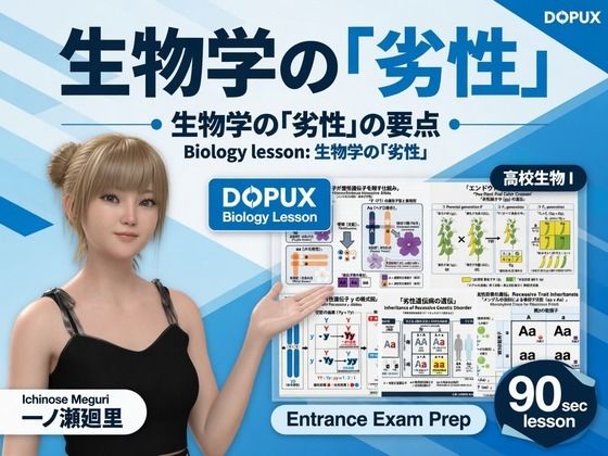 【▲20】一ノ瀬廻里 大学に進学し強豪予備校『DOPUX（ドピュックス』で生物I，IIを教える名物講師に！（Vol.013:劣性）