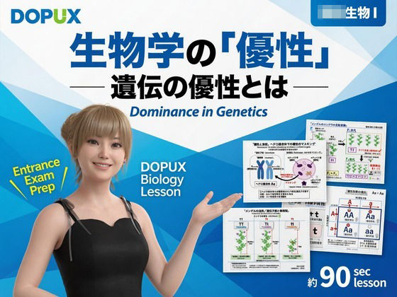 【▲20】一ノ瀬廻里 大学に進学し強豪予備校『DOPUX（ドピュックス』で生物I，IIを教える名物講師に！（Vol.012:優性）