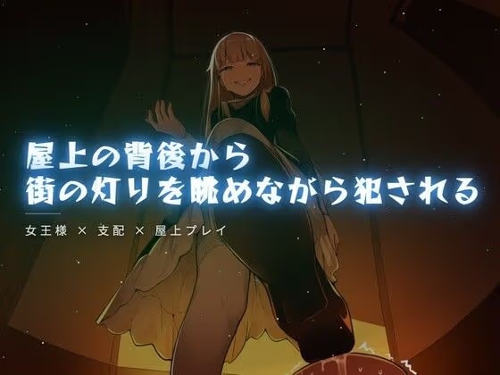 屋上の背後から街の灯りを眺めながら犯●れる