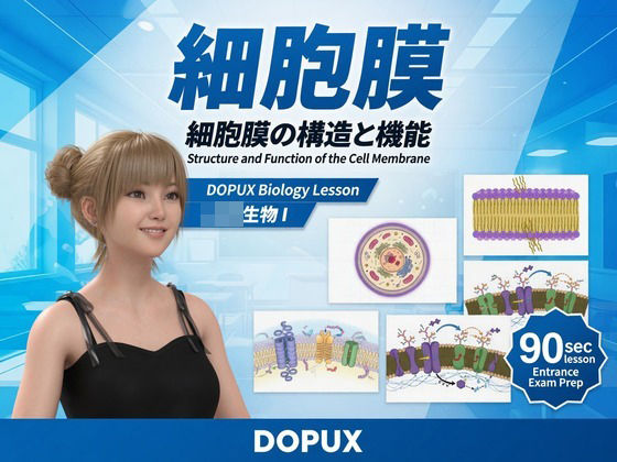 【▲20】一ノ瀬廻里 大学に進学し強豪予備校『DOPUX（ドピュックス』で生物I，IIを教える名物講師に！（Vol.003:細胞膜）