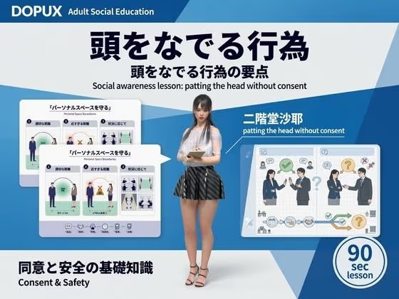 【△20】パンチラガチャ★二階堂 沙耶 大学に進学し強豪予備校『DOPUX（ドピュックス）』で社会人向け講座（性犯罪）を教える名物講師に！（Season 2 Vol.003:頭をなでる行為）