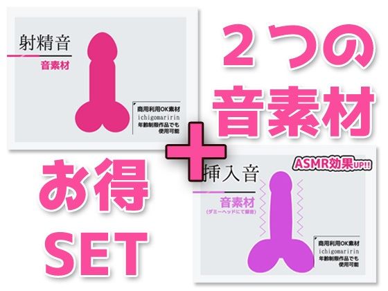 音素材2本セット「射精音」「挿入音」（ダミヘ/ASMR効果）〜商用OK著作権フリー