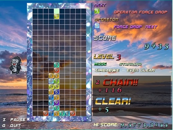 嗚呼 電卓インベーダー的 落ち物ゲーの様な GAME