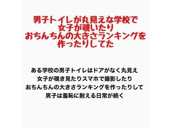 男子トイレが丸見えな学校で、女子が覗いたりおちんちんの大きさランキングを作ったりしてた