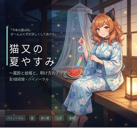 【バイノーラル】猫又の夏やすみ ～甘えん坊な猫耳妹ミオと過ごす、夏の夜のまどろみ添い寝～ 全3話