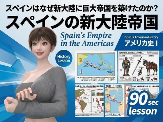 パンチラガチャ★西陣郁奈（にしじんかな）強豪予備校『DOPUX（ドピュックス）』で大学受験生向け講座（世界史）を教える名物講師！（Vol.017:スペインはなぜ新大陸に巨大帝国を築けたのか？）